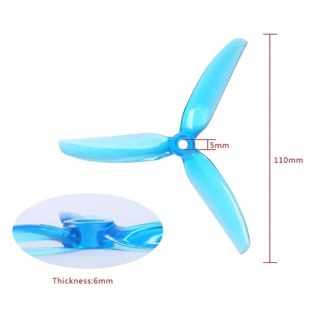 10 أزواج (10CW + CCW) HQPROP 5X4.3X3V2S 5043 V2S 3-Blade Propeller (لون عشوائي)