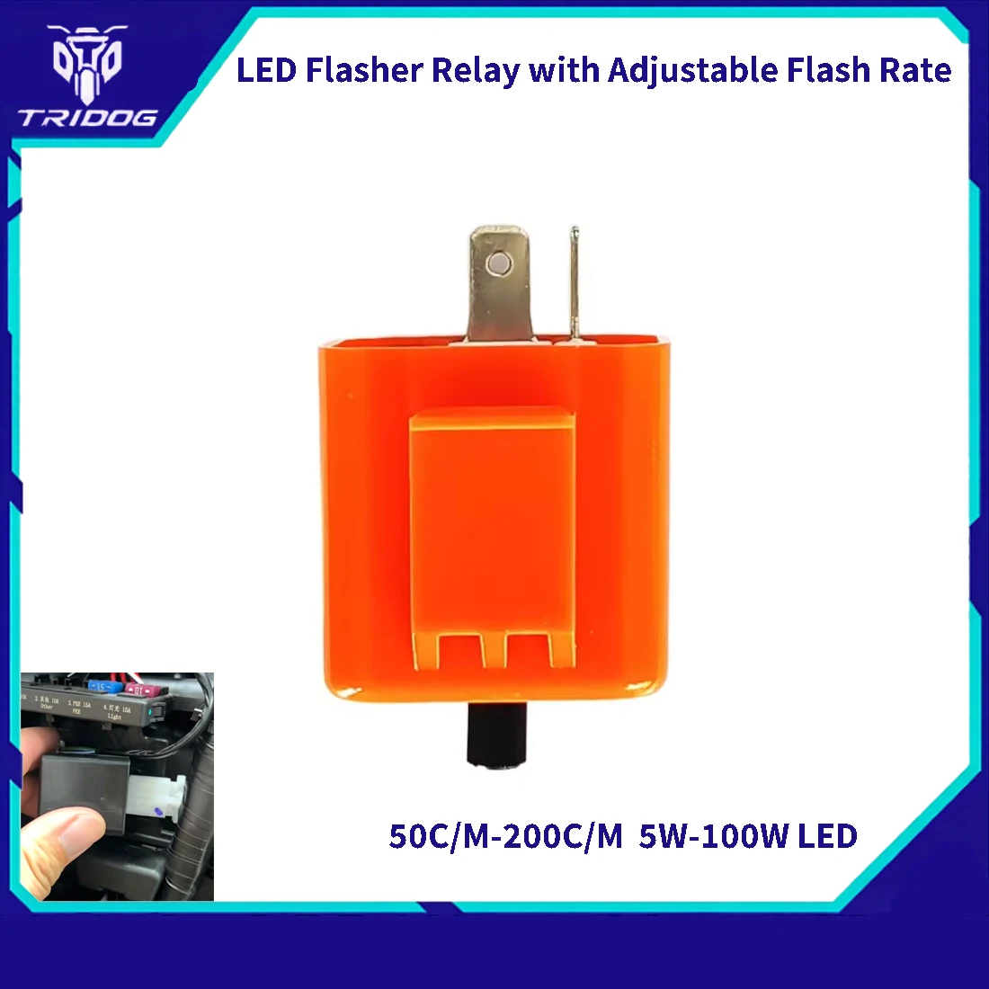 Adjustable Flash Frequency 12V Electronic Flasher Relay for Motorcycle  Turn Signal Flasher Square Flashing Indicator Relays