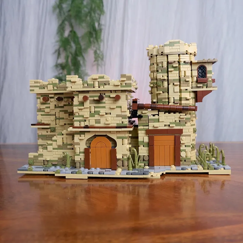 

2639 шт. MOC в арабском стиле, строительные блоки для дома, средневековый вид на улицу, хижина, архитектурная модель, сборка, игрушки, подарки для детей