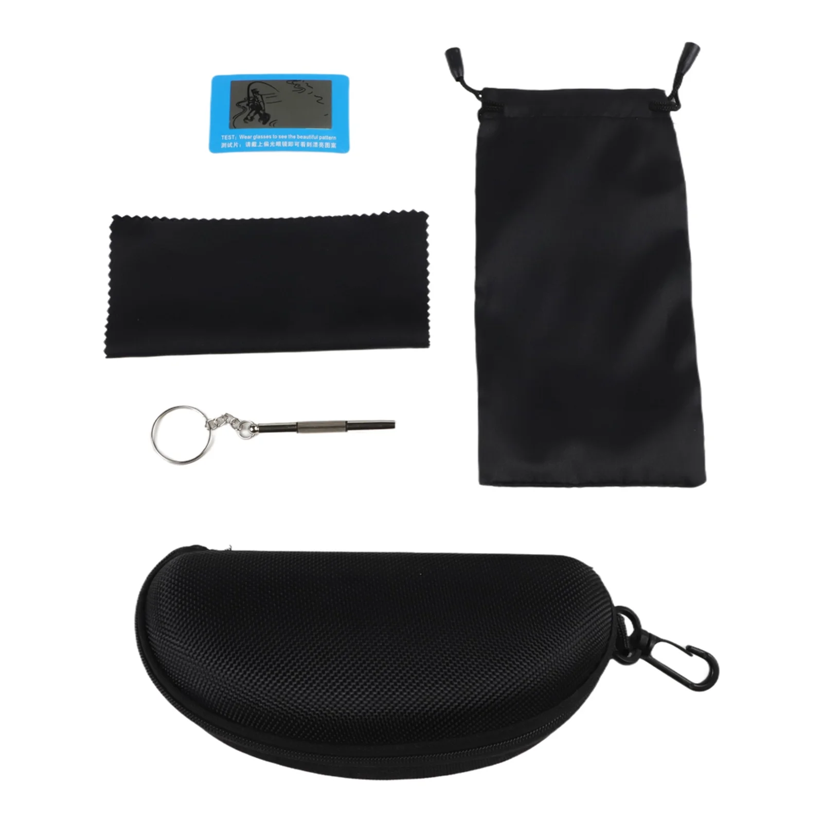 Cleaning Lens Cloth Hard Shell Eyewear Dustproof Glasses Bag Lightweight Storage Pouch Polarization Testing Chart