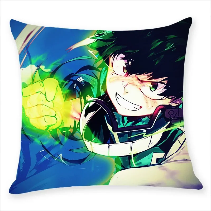 45x45CM My Hero Academia Pillow Case  Anime Midoriya Izuku Deku Printed Pillow Covers Soft Decorative Pillowcase Gifts Wholesale