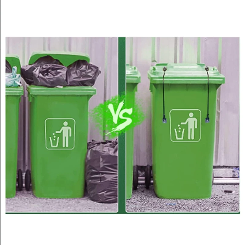 VOLLSTÄNDIGE Träger, die an den schwarzen, bärensicheren Mülleimer befestigen. Funktioniert ideal für Bären, Waschbären, Opossums, Eidechsen, Tier-Mülleimer-Deckelverschluss