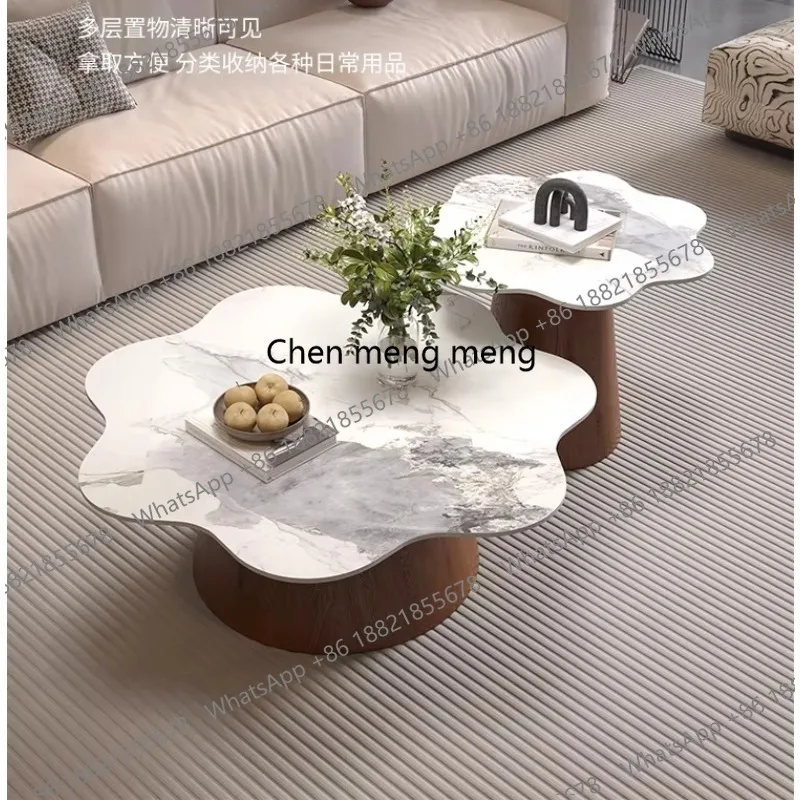 

Журнальный столик Wabi Sansan из нестандартной каменной плиты, современный, простой, для гостиной, креативный, цвет орех