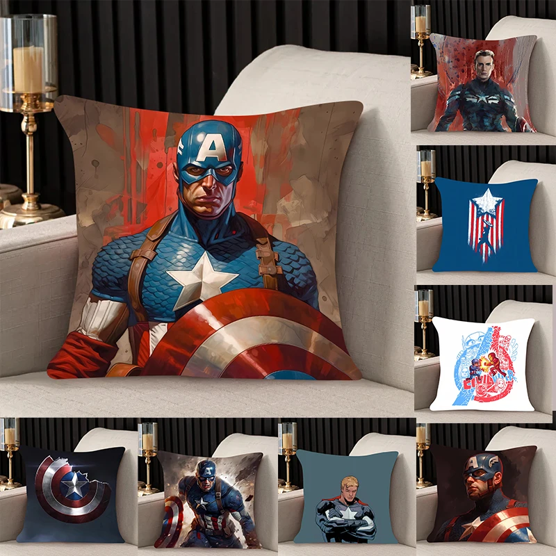 home decor Pillow Cover Captain America iving room 40x40 car restaurant deck chair Dakimakura Throw Pillows Square Pillowcase