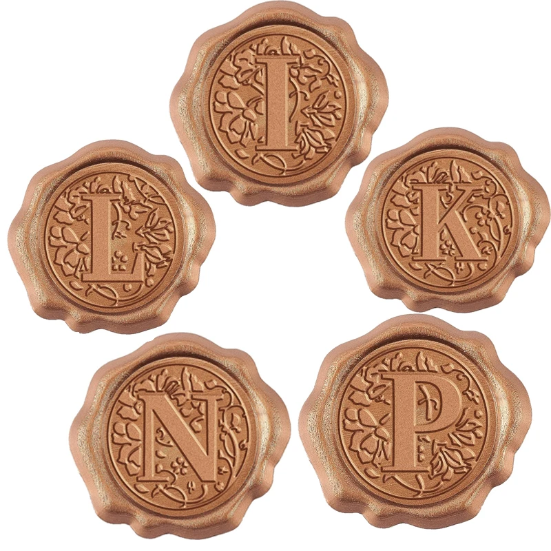 

Adhesive Wax Seal Stickers Initial 25Pk Floral Self- Adhesive Wax Seals Gold Decorative Stamp Stickers Envelope Stickers