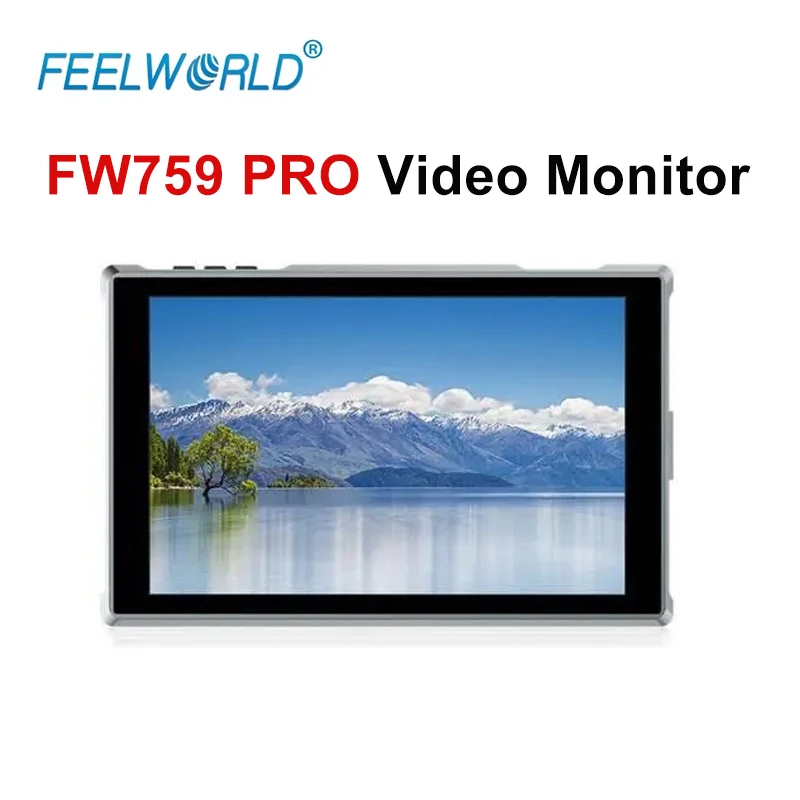 FEELWORLD FW759 PRO 7-дюймовая камера с сенсорным экраном, полевой видеомонитор, 4K, HDMI-совместимые студийные мониторы 1280x800 IPS