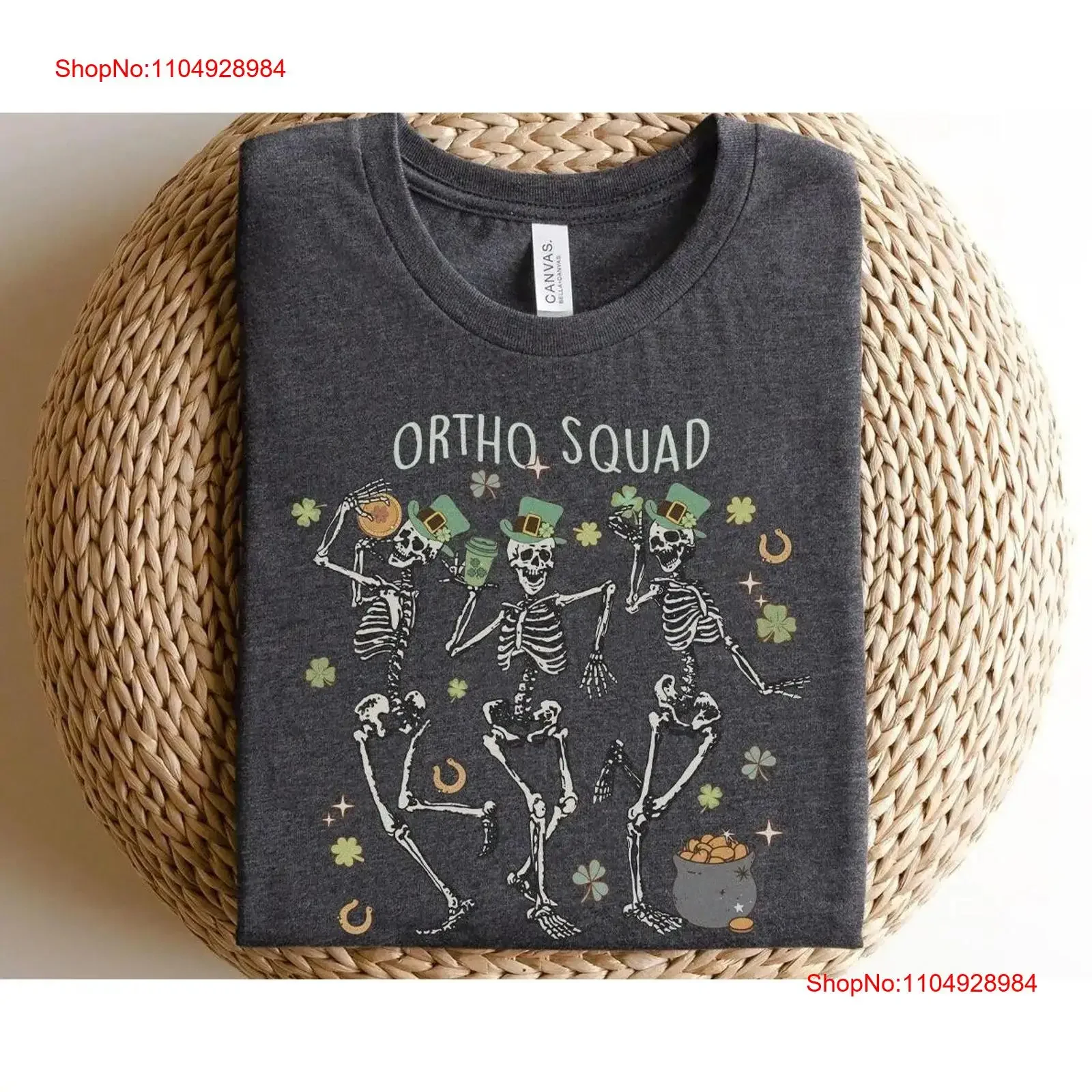 

Футболка Ortho Squad на день Святого Патрика, ортопедическая медсестра Rn Pattys Skeletons Paddys Surgery Surgeon, винтажная стираная универсальная футболка