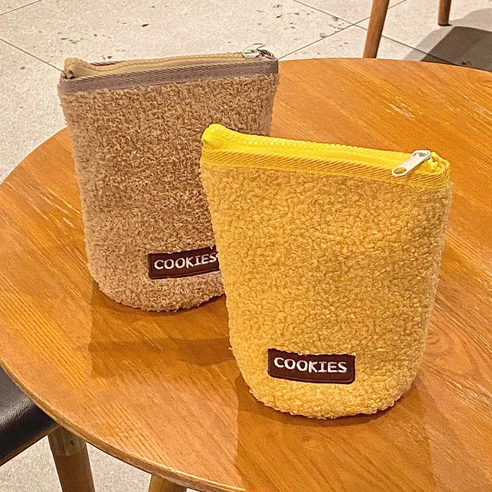 

Large Capacity Cookies Plush Pen Bag Snack Cookies Foldable Vertically Cartoon Cookies Plush Bag Soft Cute Korean Ins Style