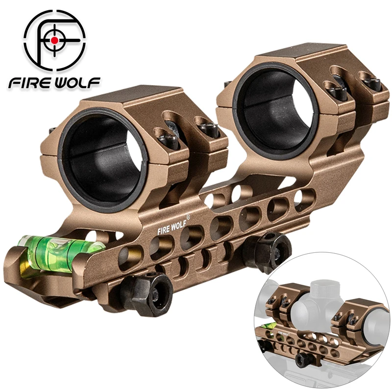 FIRE WOLF One Piece Zielfernrohrmontage mit Wasserwaage, 25,4mm/30mm Ring für 20mm Picatinny-Schiene