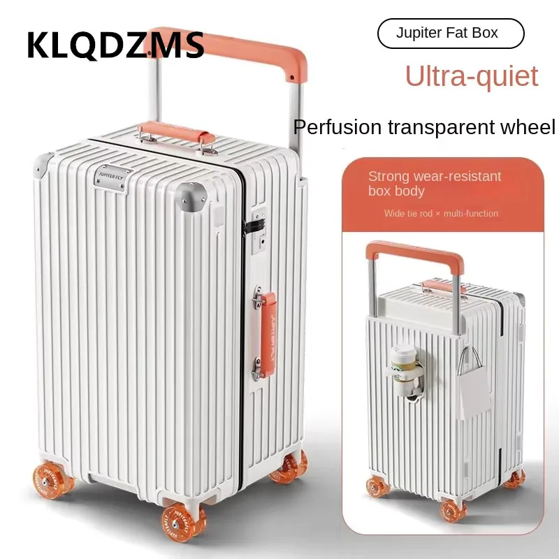 KLQDZMS-Valise à roulettes de chargement USB multifonctionnelle, valise d'embarquement légère, valise de voyage, 20 po, 22 po, 24 po, 26 po, 28 po, 30 po