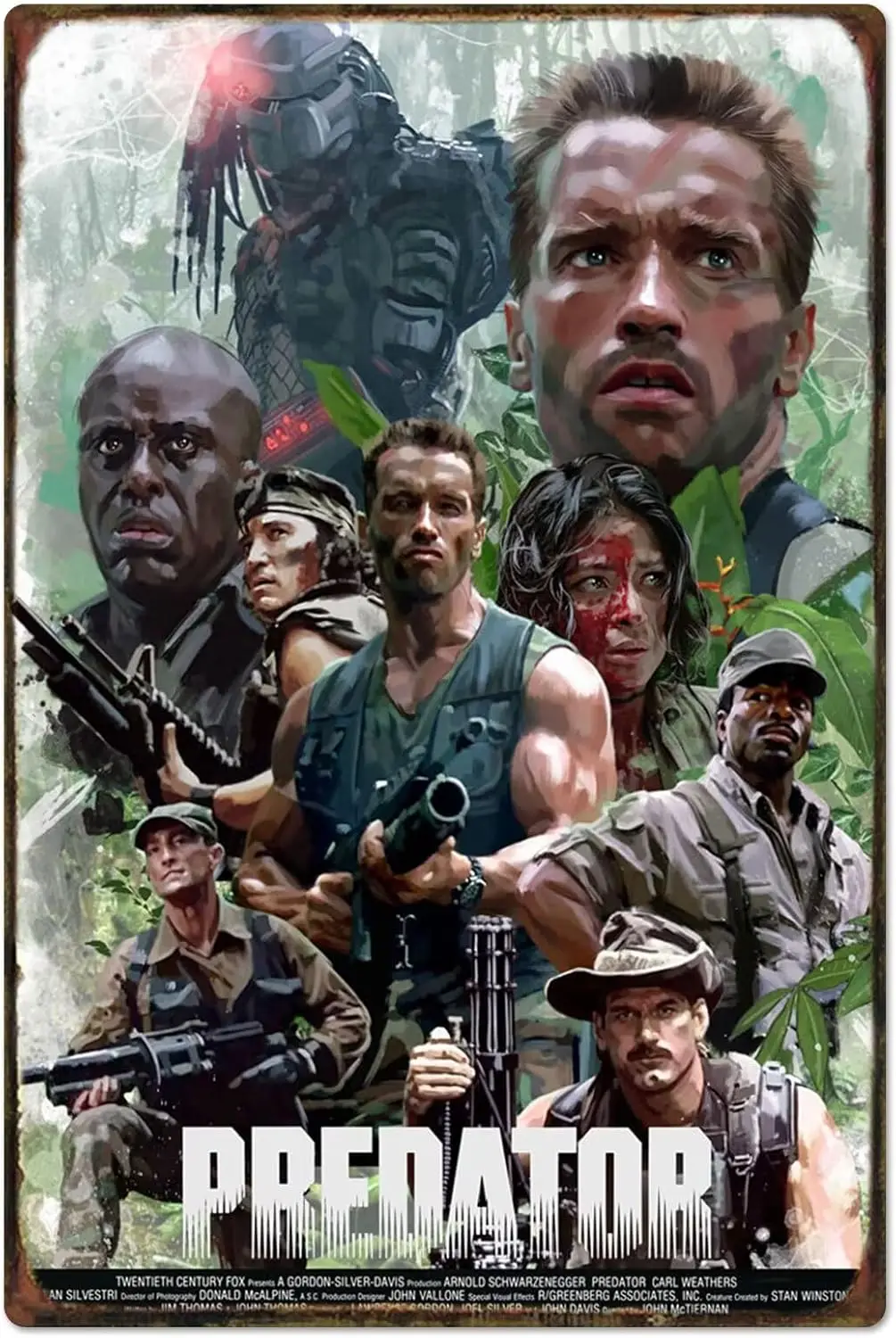 1c, blltz filme tema cartaz predador vintage metal estanho sinal retro filme estanho sinal de arte da parede para decoração da parede casa 8x12 pol.