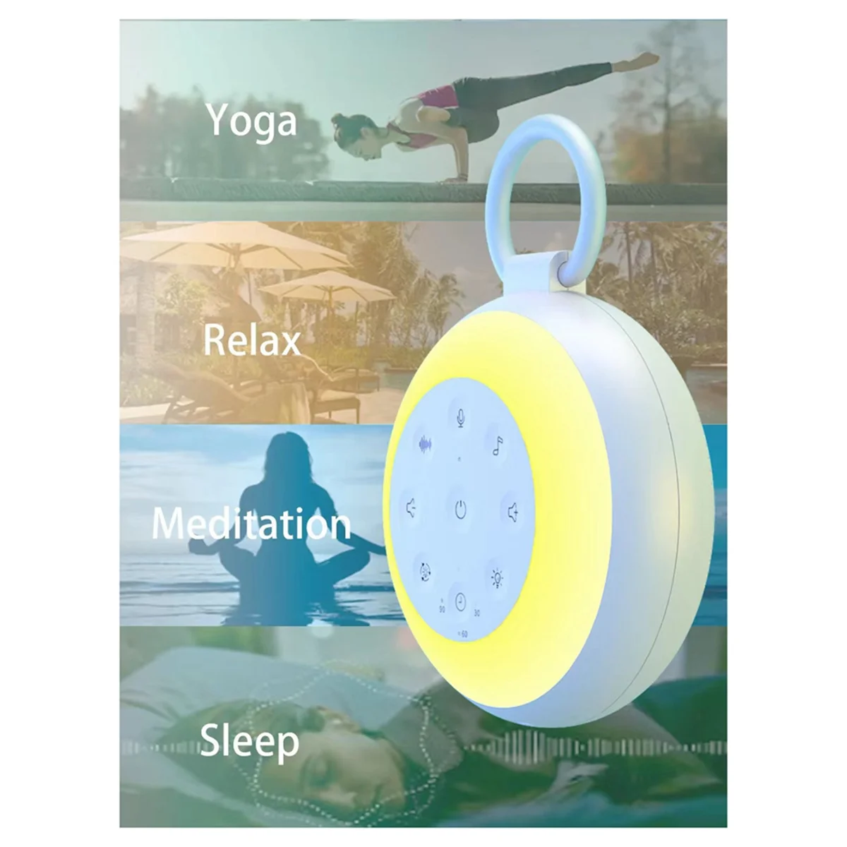 2025+ آلة صوت الطفل المحمولة مع 24 صوتًا مكبر صوت لاسلكي وظيفة آلة صوت الضوضاء البيضاء للأطفال مع ضوء ليلي #5