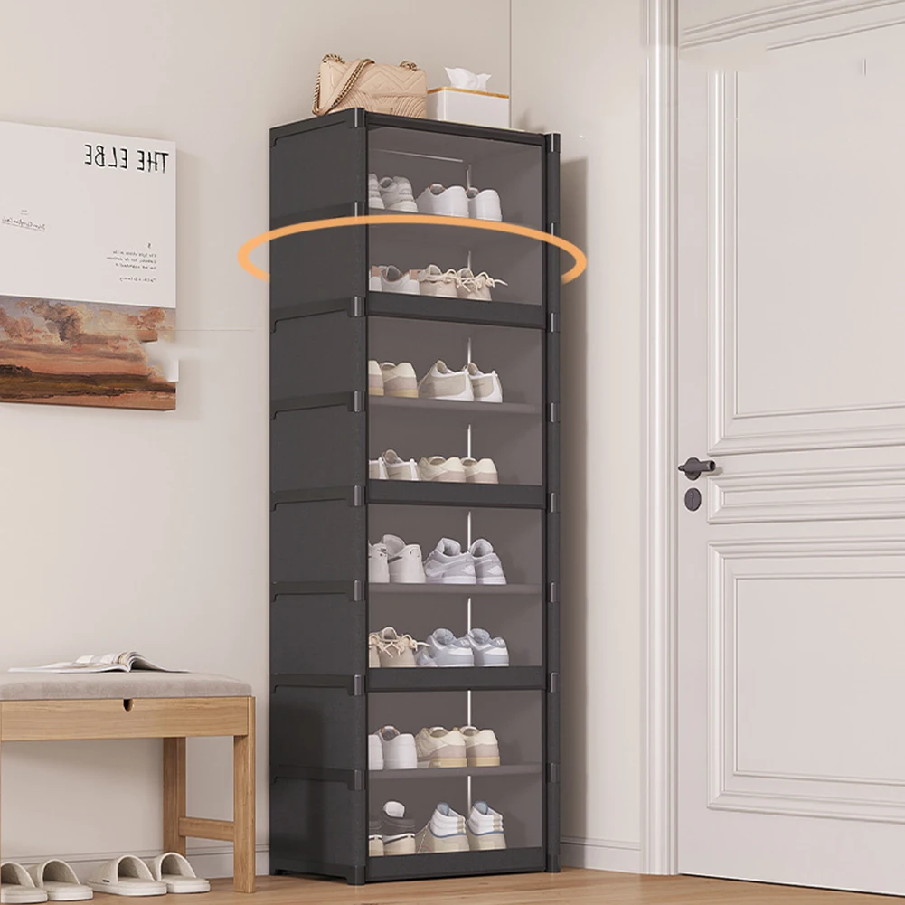 

9-Tier Sneaker Rack Organizer Shoe Rack Organizer Holds 18 Pairs Tall Shoe Rack Shoes Cabinet Closed Shelves for Closet Entryway