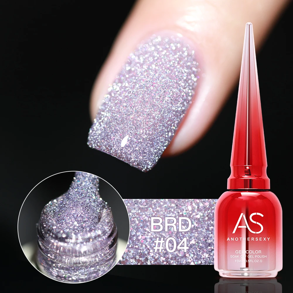 AS EU stander 30 Color/Set Glitter Broken Diamond Gel Nail Polish Shiny Galaxy UV Soak Off Reflective Gel Varnish Flash Gel Lack
