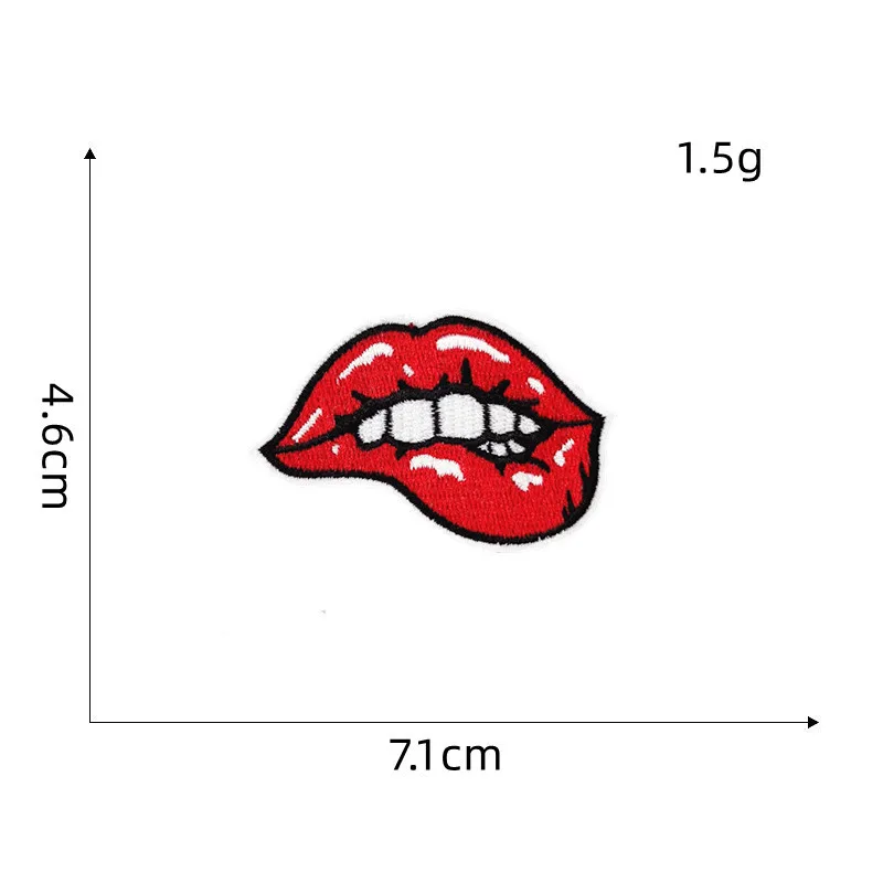 Cherry Heart Lips Car Embroidery Patch Cartoon Iron On Patches For Clothing Thermoadhesive Patches On Clothes Sticker Sewing DIY