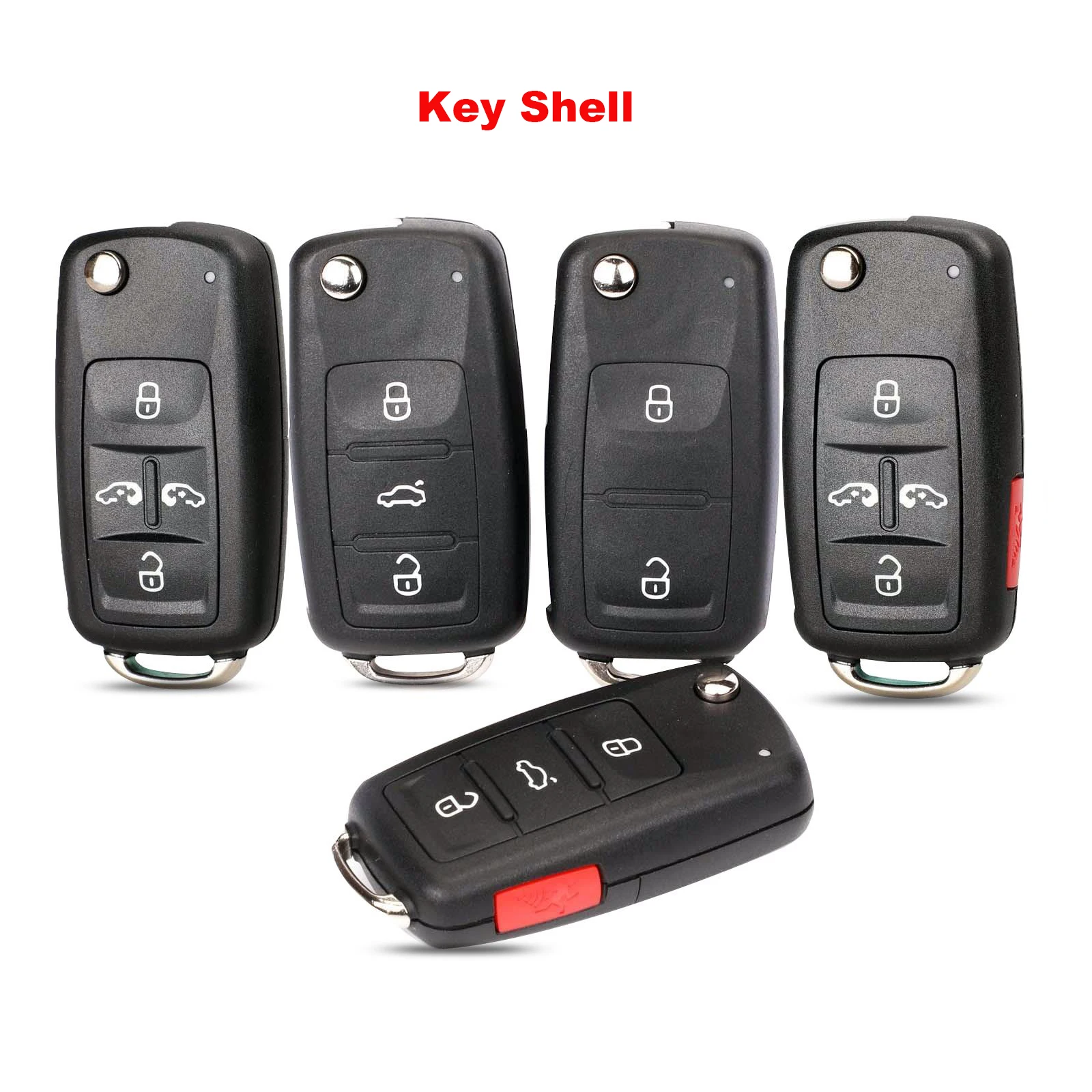 

jingyuqin Remote Car Key Case Shell For VW Polo Golf MK6 Tiguan Touareg 202AD 202H 202Q Fob Folding