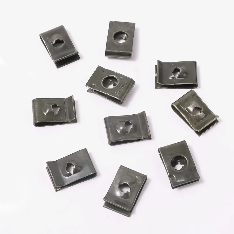 10/30/50pcs Car Metal U-Type Clips Bumper Fender Trim Panel Fastener Anti-rust Protection Clip Leaf Board Grommet Clamp