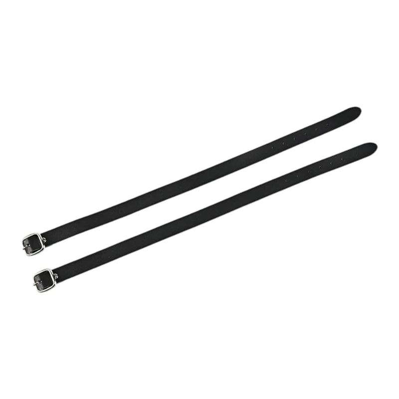 Adjustable Equestrians Spur Strap, Black PU Leather 1 Pair with Metal Buckles Closures and Multiple Sizing Hole for 69HD