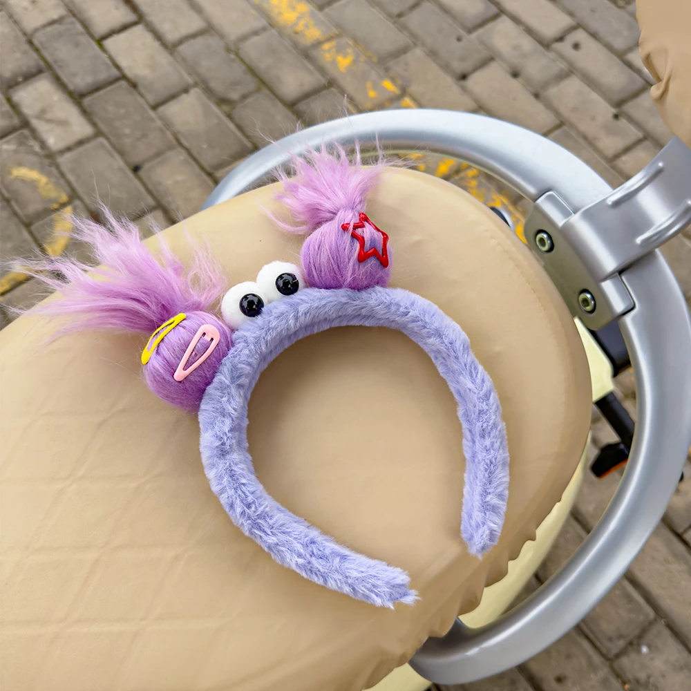 Plush Ugly Doll Hairband Women Creative Funny Headband Cute Wash Face Hoop Winter Hair Accessories