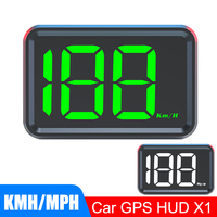 Digital KMH MPH Meter White Green Light Display USB Plug Car Head Up Display Speedometer GPS HUD Big Font X1 HUD