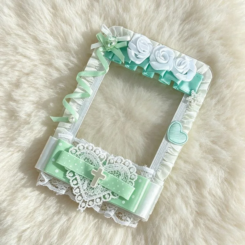ita bag black accessories card holder card cover heart lace ins card protector bag charms accessories for diy bags decoration