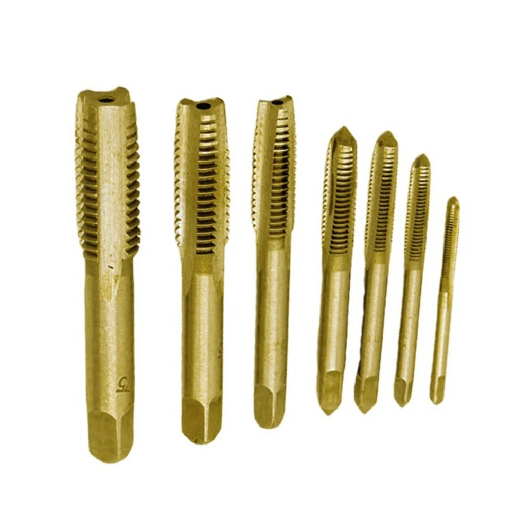 7pcs For M3- HSS Machine Thread Metric Tap Drill Bits Hand Tapping Tools Tapered HSS Metric Thread Tap Drill Bits Set