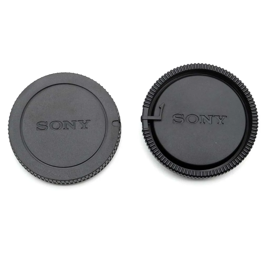 For SONY AF / Minolta MA mount Rear Lens Cap + Camera Body Cap Set Plastic Black without / with Sony logo