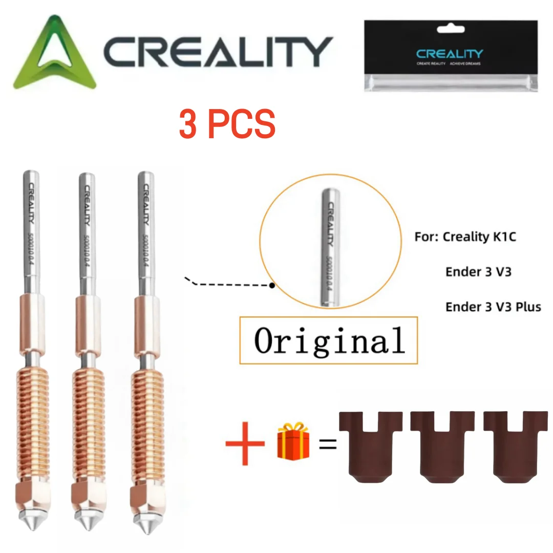 Creality K1C Nozzle Unicorn Quick Swap Nozzle Kit with Copper Alloy Hardened Steel Nozzle for K1C，Ender 3 V3/V3 Plus 3D Printers