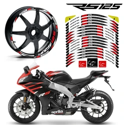 For Aprilia RS125 RS 125 rs125 17'' Reflective Motorcycle Wheel Hub Sticker Rim Stripe Decal Tape Accessories