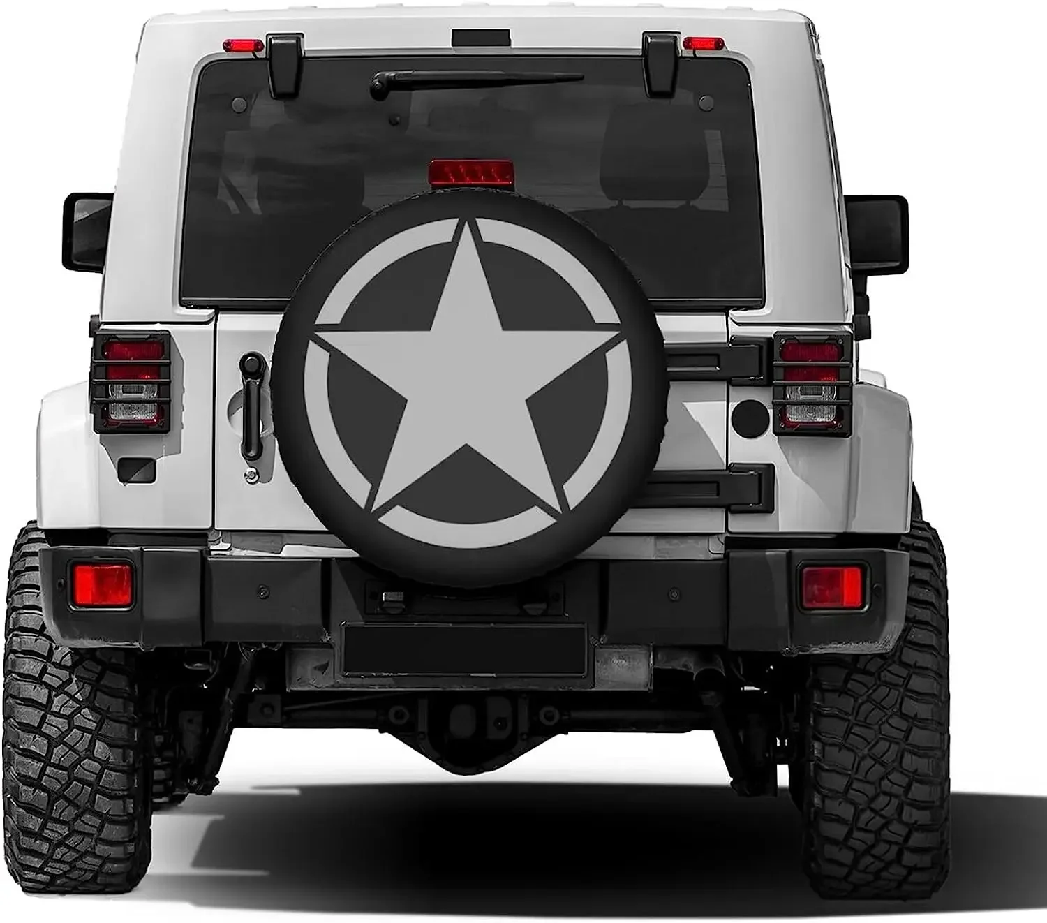 Tactical Star Car Spare Tire Cover Wheel Protectors Water Dustproof Universal Fit for Jeep Trailer RV SUV and Many Vehicle