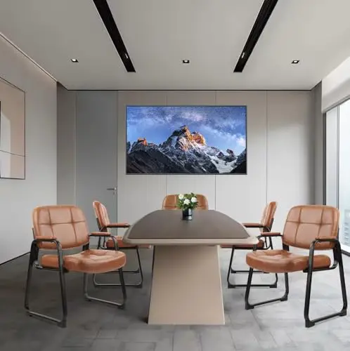 Big & Tall 500 lbs Waiting Room Chairs with Padded Armrests and Sled Base, Leather Stationary No Wheels Office Guest