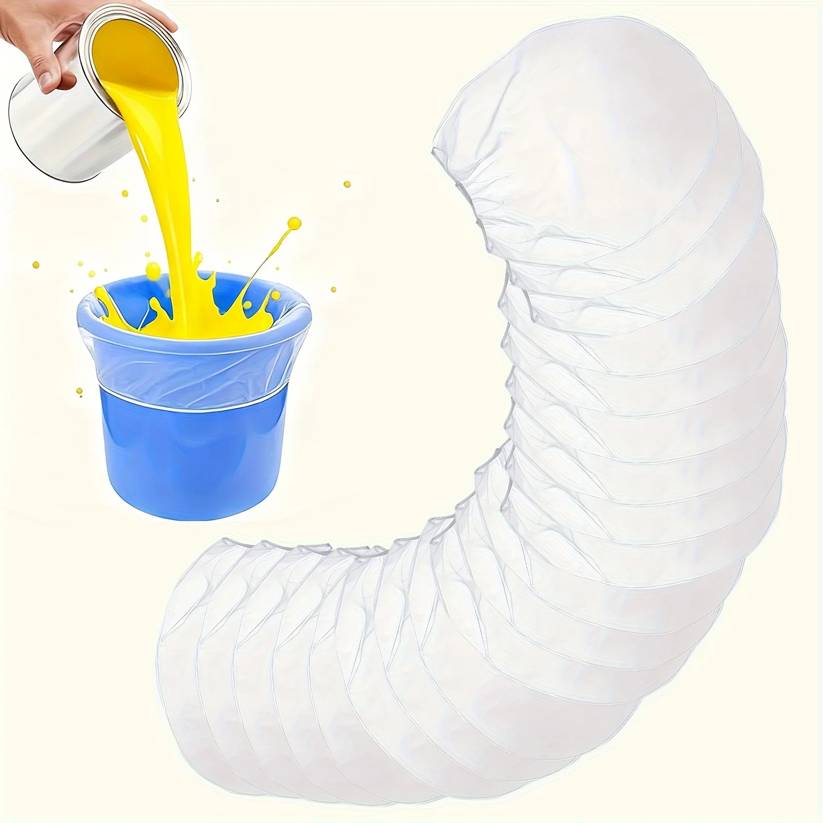 25 Pieces 5 Gallon Elastic Top Paint Strainer Bags White Fine Mesh Bag Paint Filter Bagfor Hydroponics Painting Gardening