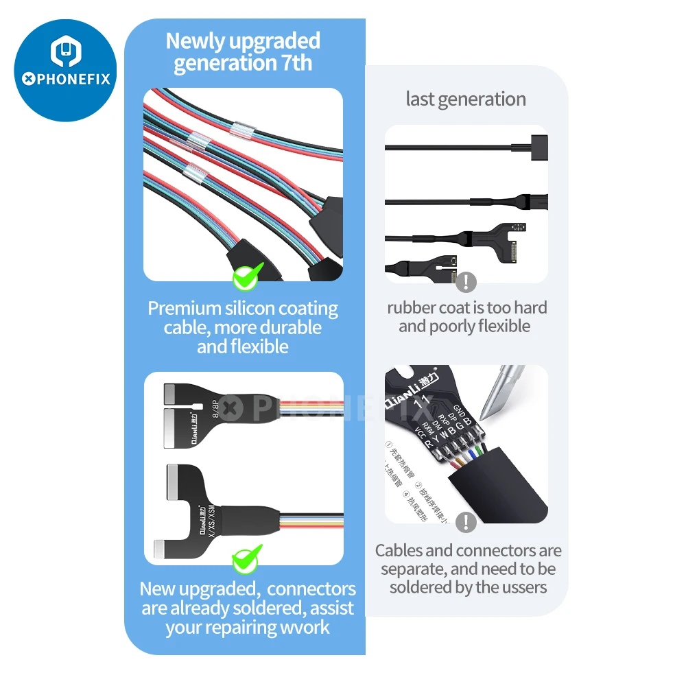 Qianli iPower Pro Max DC Voedingskabel voor iPhone 6-14 Pro Max Mobiele Telefoon Moederbord Boot FPC Draad batterij Data Simulatie