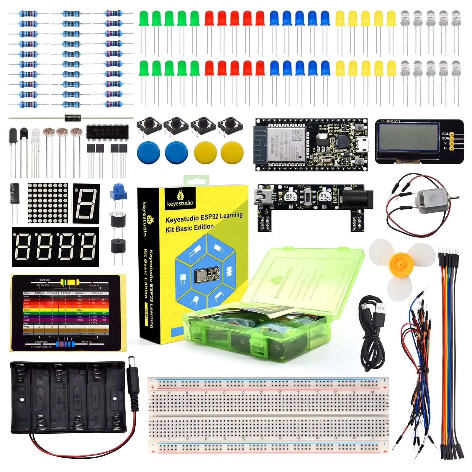 keyestudio-esp32-ベーシック学習キット-電子部品-センサー-モジュール-arduinoスターターキット-pythonプログラミング対応