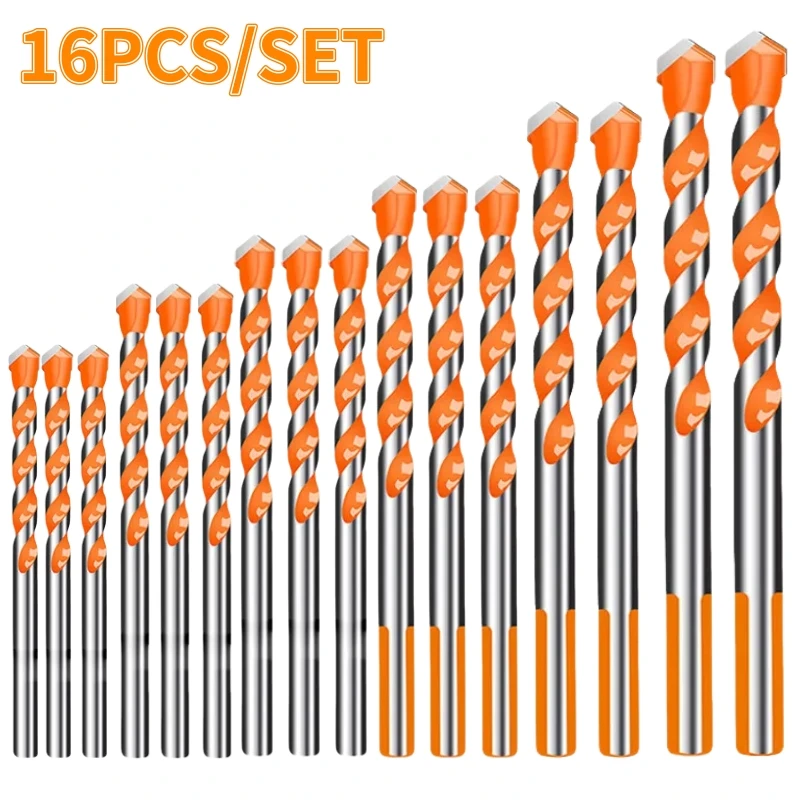 16/12/7/5PCS Carbide Drill Bit Set For Glass Ceramic Tiles Concrete Drilling Tools 3\4\5\6\8\\10\12mm Drill Bit Set Tools