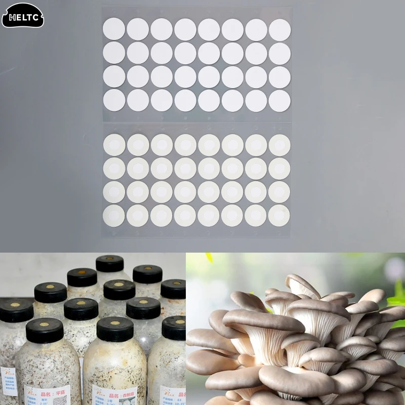 32Pcs/sheet Synthetic Sterile Mesh Filter Paper Stickers 20mm Hydrophobic Breathable Membrane for Mushroom Cultivation Wide Mout