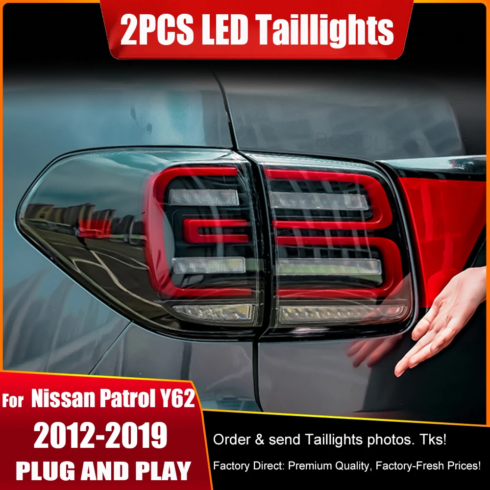 

Car Styling For NISSAN Patrol Y62 2012 2013 2014 2015 2016 2017-2019 Tail Lights Rear Lamp With Dynamic Turn Signal DRL Taillamp