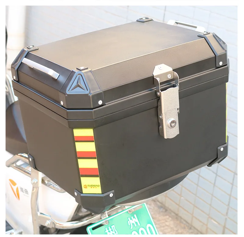 Custom 48L ABS black Motorcycle Top box Waterproof cajuela maletero para moto top case motorcycle tail boxes