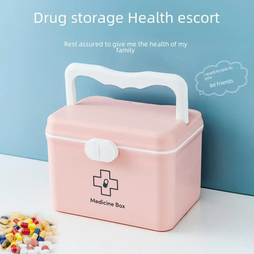 Household Medicine Storage Box Portable Multi-Layer First Aid Kit Small Medicine Container Household Medical Supplies