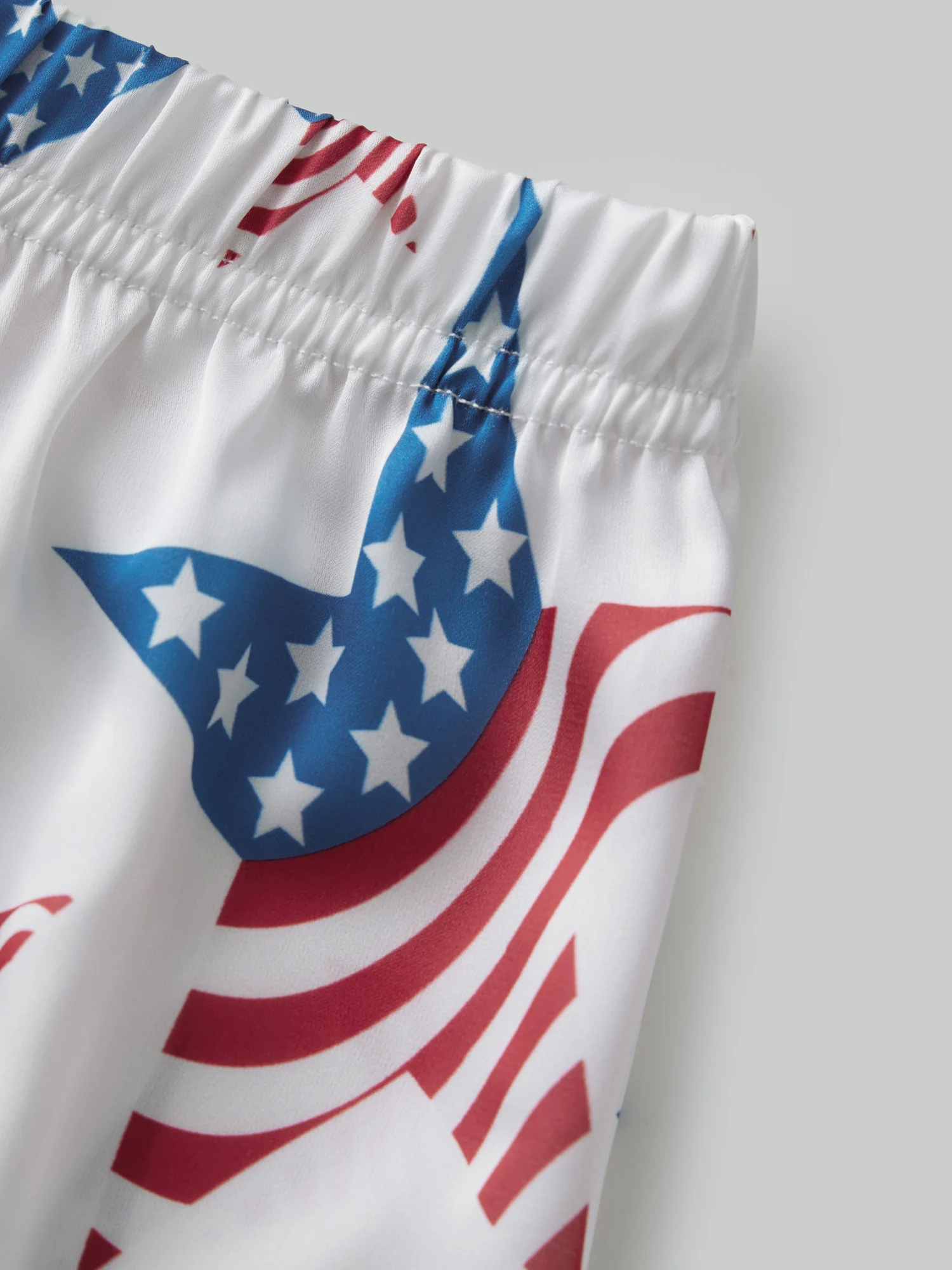 여성용 애국적인 7월 4일 파자마 세트 반팔 라펠 버튼 업 스타 프린트 탑과 반바지 슬립웨어 세트