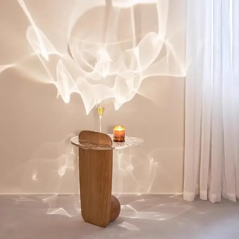 Living room B & B bedroom Small apartment Internet celebrity designer Water ripple glass corner
