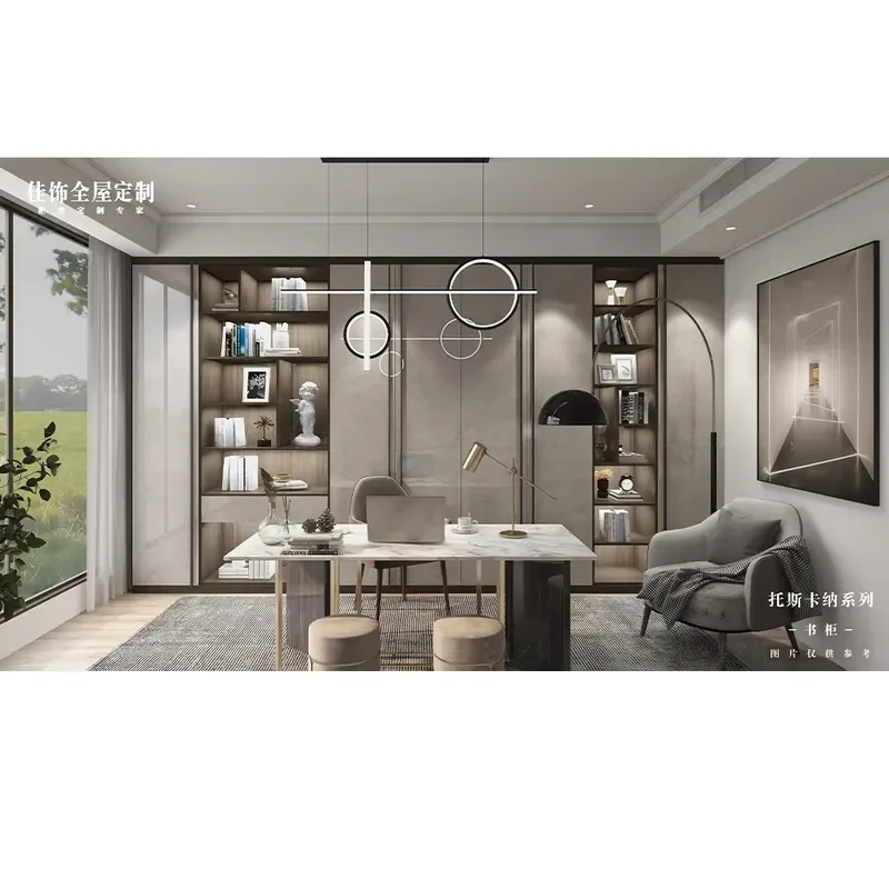 Simple household floor-to-ceiling storage bookcase Living room multi-layer wooden bookshelf cabinet