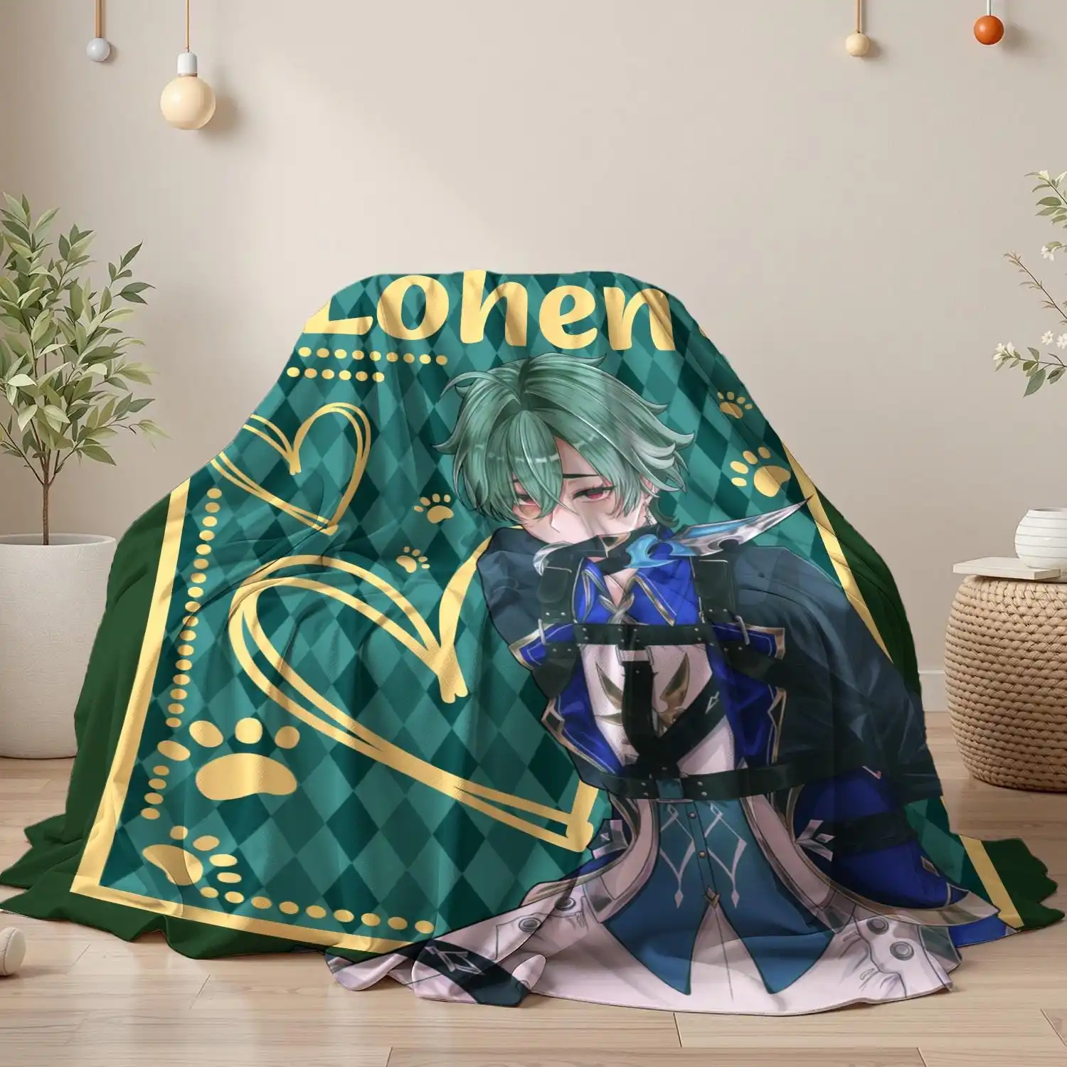 G-Genshin I-Impact Lohen Plush Fleece Blanket Bed Blankets & Throws Human Made Home and Decoration Throw Sofa School Knee Linens