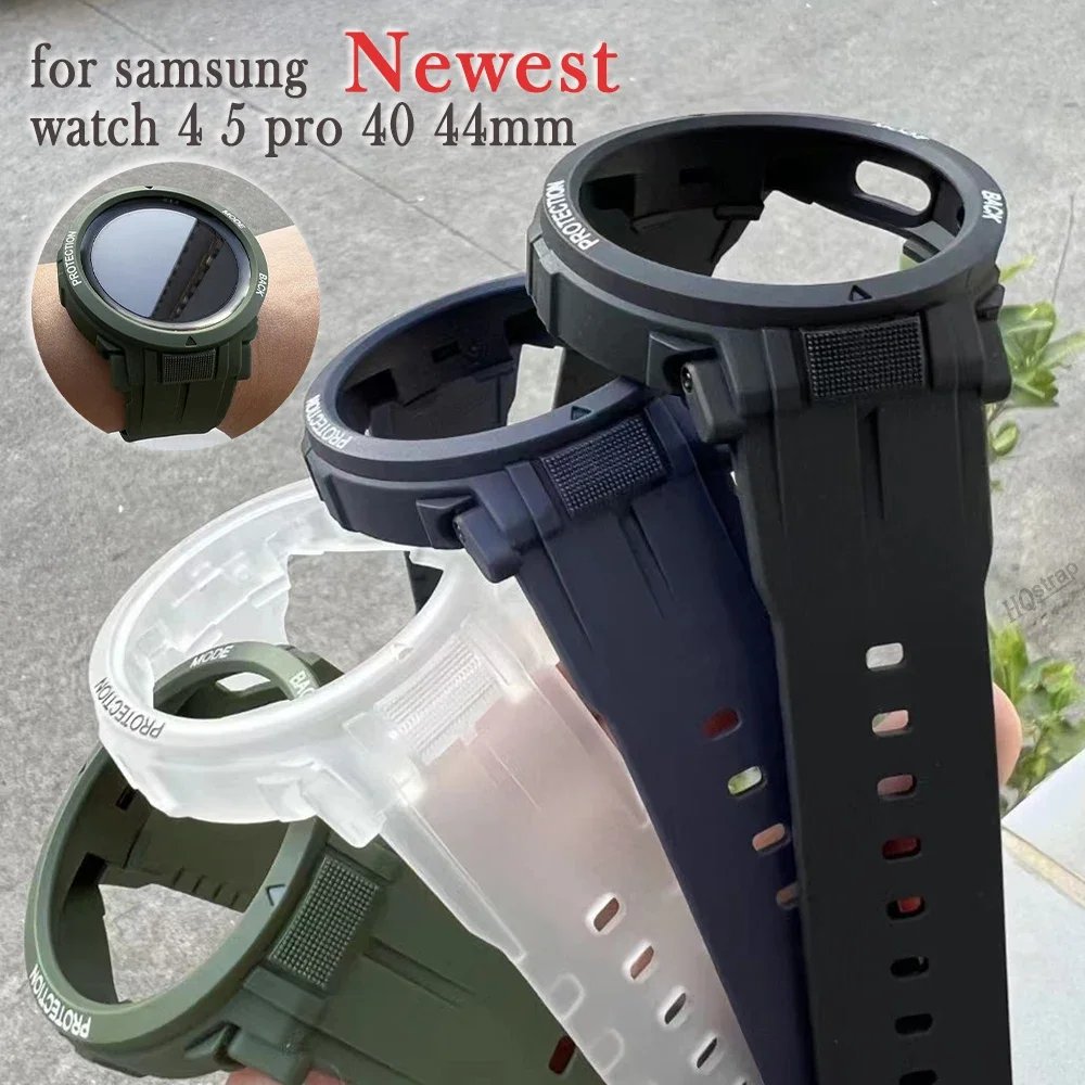 

Силиконовый чехол для Samsung Galaxy Watch 5 Pro 45 мм, ремешок для Galaxy Watch 5 4 40 мм 44 мм, Аксессуары для браслета, новинка 2023