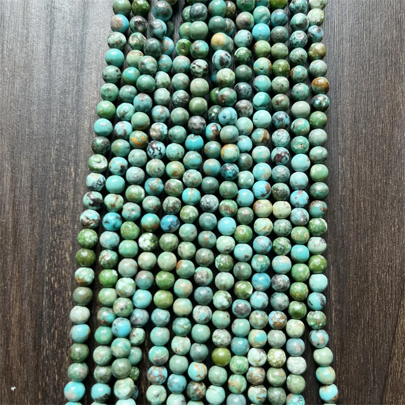 5mm Hubei Raw Turquoise Beads 100% Natural Gemstone Genuine Natural Gem Stone for Bracelet Diy Healing Power Jewelry Making