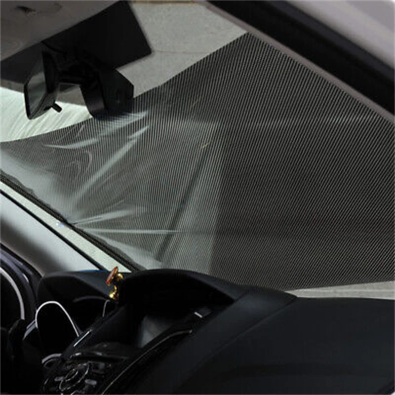 

Retractable 58x125cm Car Auto Window Sun Shade Visor Windshield Roller Blind Black Anti-UV Block Sun Protector Window Curtain