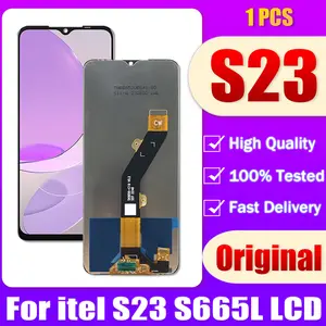 Bilashmart 6.6 inch Original itel S23 S665L LCD Display Touch Screen Digitizer Assembly Repair Replacement Parts Itel S23 LCD