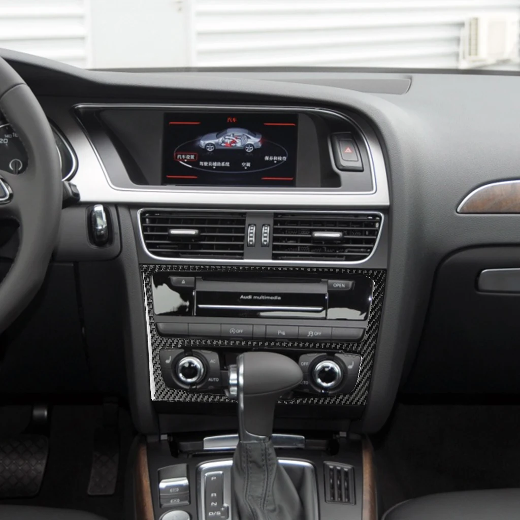 For Audi A4 B8 A5 S5 Carbon Fiber Center Console Dashboard Gear Shift Air Outlet Vent Trim Set Car Interior Accessories Sticker