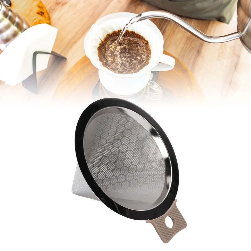 Large Capacity Pour Over Coffee Dripper Enhanced Extraction Fine Mesh Reusable Coffee Filter Durable Build