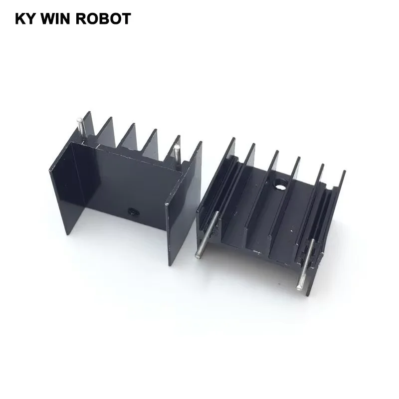 5 個ブラックアルミ TO-220 23 × 16 × 20 ミリメートルヒートシンク TO 220 ヒートシンクトランジスタラジエーター TO220 クーラー冷却 23*16*20 ミリメートル 2pin